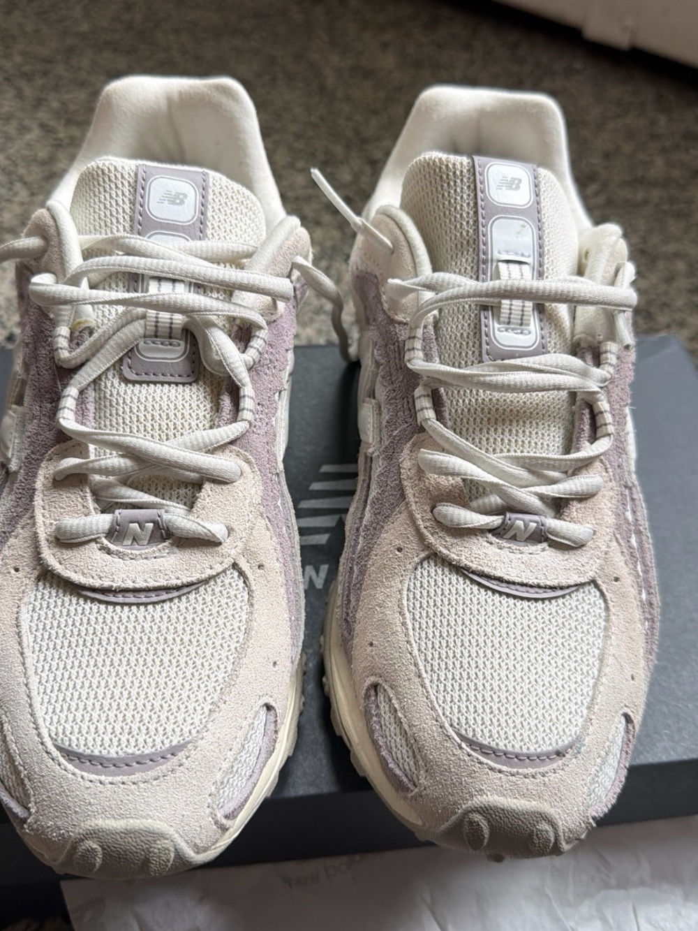 New Balance Women's Lavender and Off-White Sneakers - Picture 3 of 6